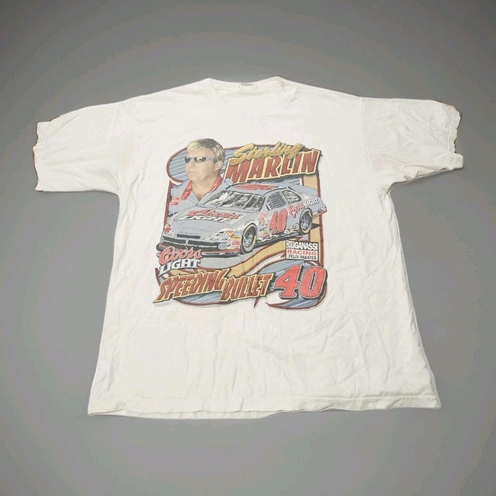 Vintage Nascar Shirt Sterling Marlin 40 Coors Speed All Over Print Chase XL
